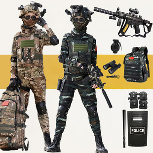 迷彩服套装儿童小警官服装男童特种兵作训服演出服角色扮演加厚绒