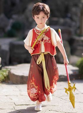 哪吒儿童服装演出表演亲子衣服全套男女童cos小哪吒同款儿童演出