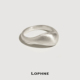 LOPHNE 纯银素圈手工感闭口戒指 精致复古高级感简约百搭实用主义