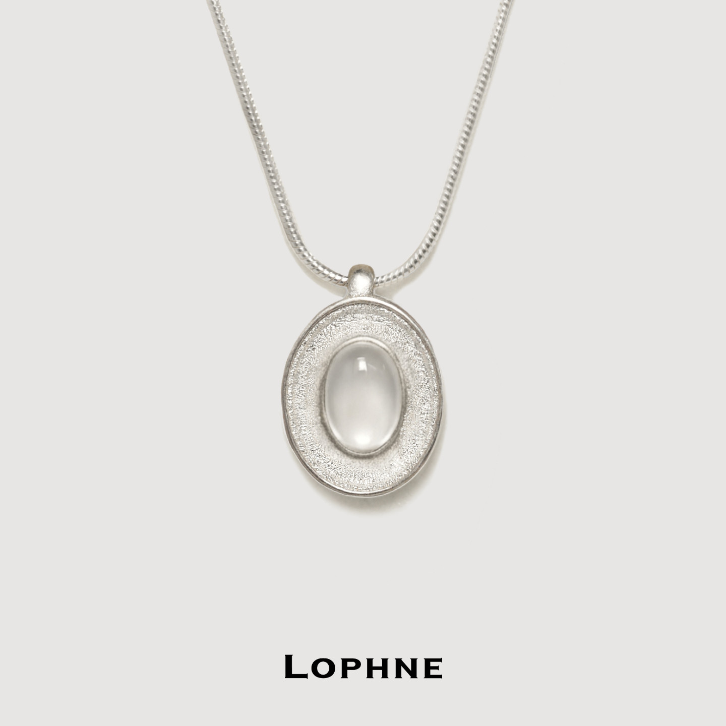 LOPHNE【趋势新品】实用主义复古简约白玛瑙纯银项链精致气质百搭