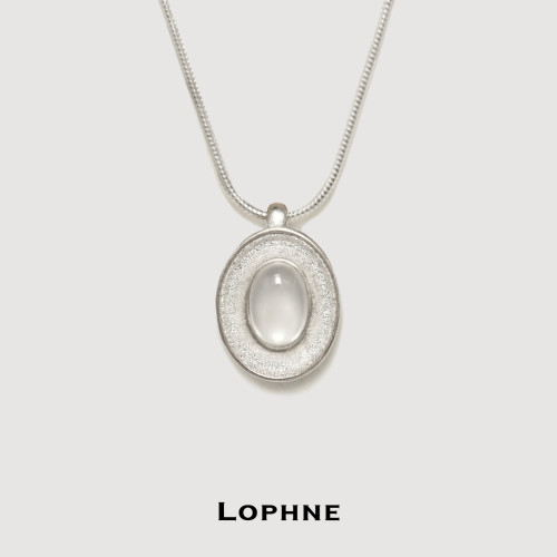LOPHNE复古白玛瑙925纯银项链