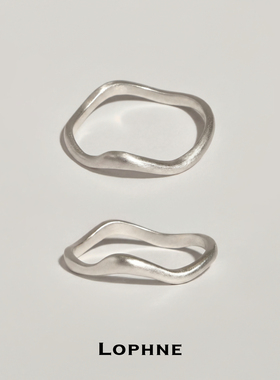 LOPHNE【搭配b备】波浪素圈细戒指 s925纯银叠戴简约百搭高级感