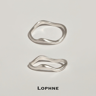 LOPHNE【搭配b备】波浪素圈细戒指 s925纯银叠戴简约百搭高级感