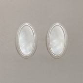 LOPHNE 简约存在感椭圆大耳钉 精选贝母纯银精致气质百搭复古高级