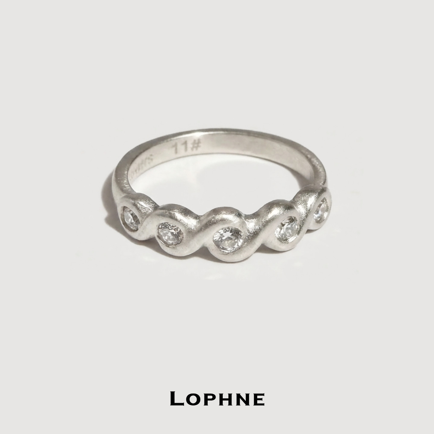 LOPHNE 纽结气质轻奢波浪戒指女925银精致莫桑钻锆石高级感礼物