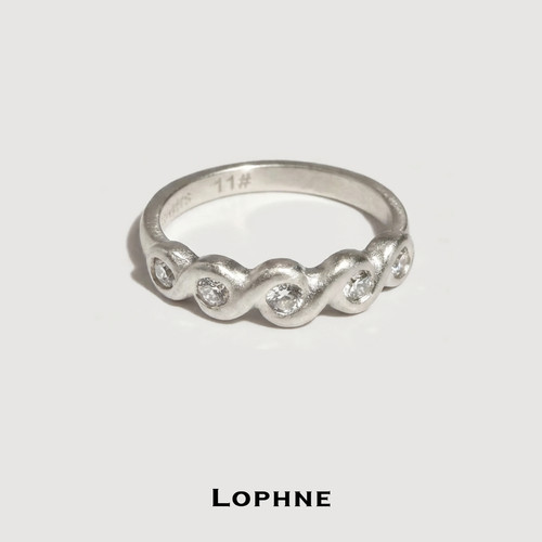 LOPHNE 纽结气质轻奢波浪戒指女925银精致莫桑钻锆石高级感礼物