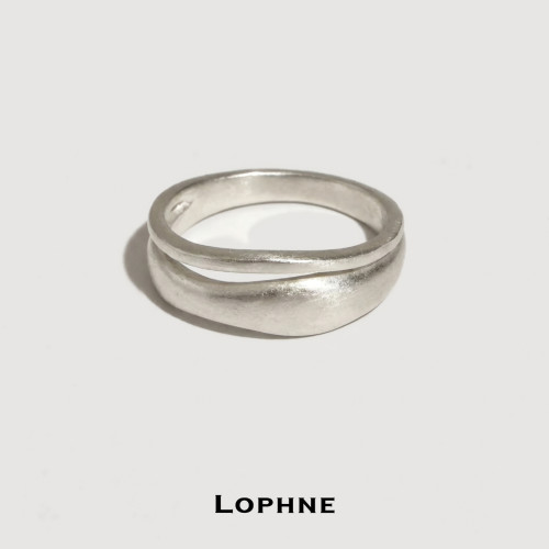 LOPHNE简约双层素圈纯银戒指