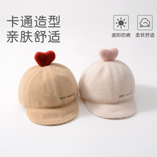 婴儿帽子女童秋冬鸭舌帽韩版遮阳挡风儿童帽子宝宝棒球帽冬季保暖