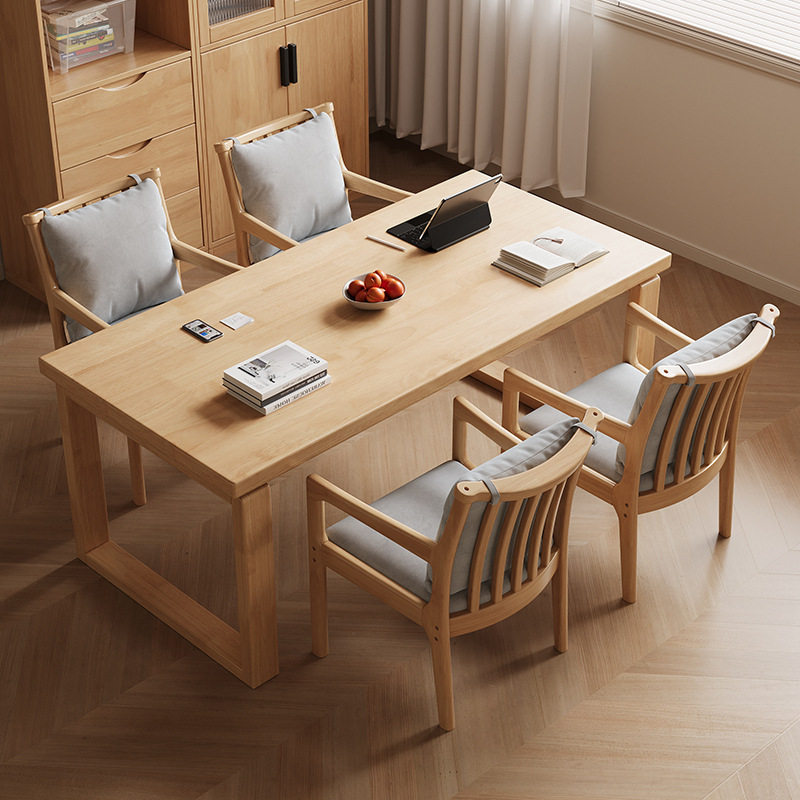 实木客厅书房一体大长书桌家用大板学习桌休闲餐桌去客厅化办公桌,住宅家具,实木餐桌,淘宝优惠券,粉丝福利购,淘宝优惠卷