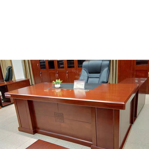 中式办公家具大班桌总裁主管经理办公桌椅组合实木贴皮大班台板式