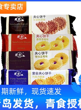 新疆包邮青食宴会夹心饼干 干蓝莓 草莓 牛奶炖蛋 巧克力味 下午