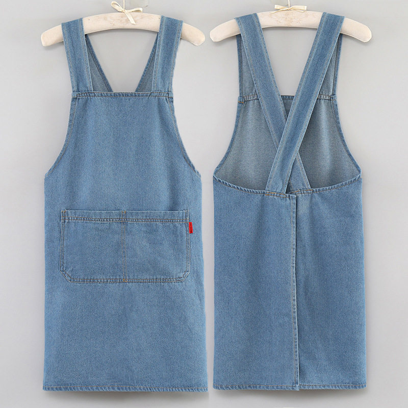 水洗牛仔围裙加厚餐厅服