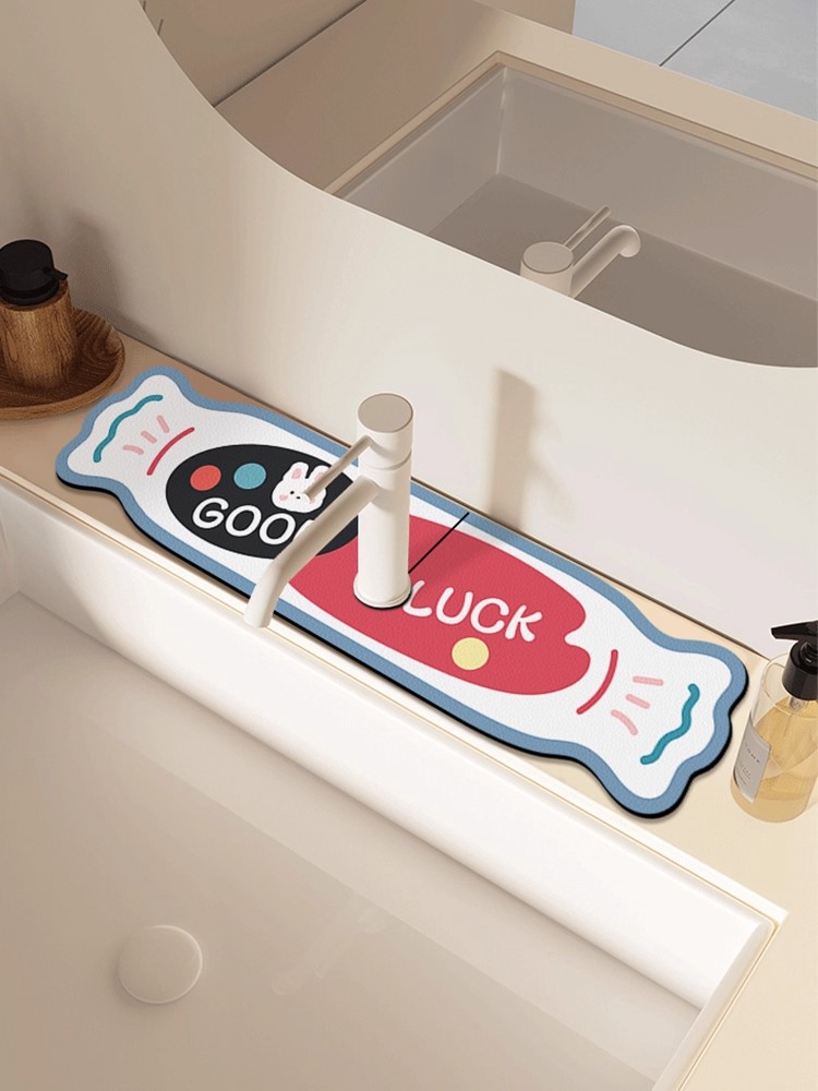 水龙头吸水垫脸盆台面水槽窄边防水垫排水垫浴室洗涤防水垫