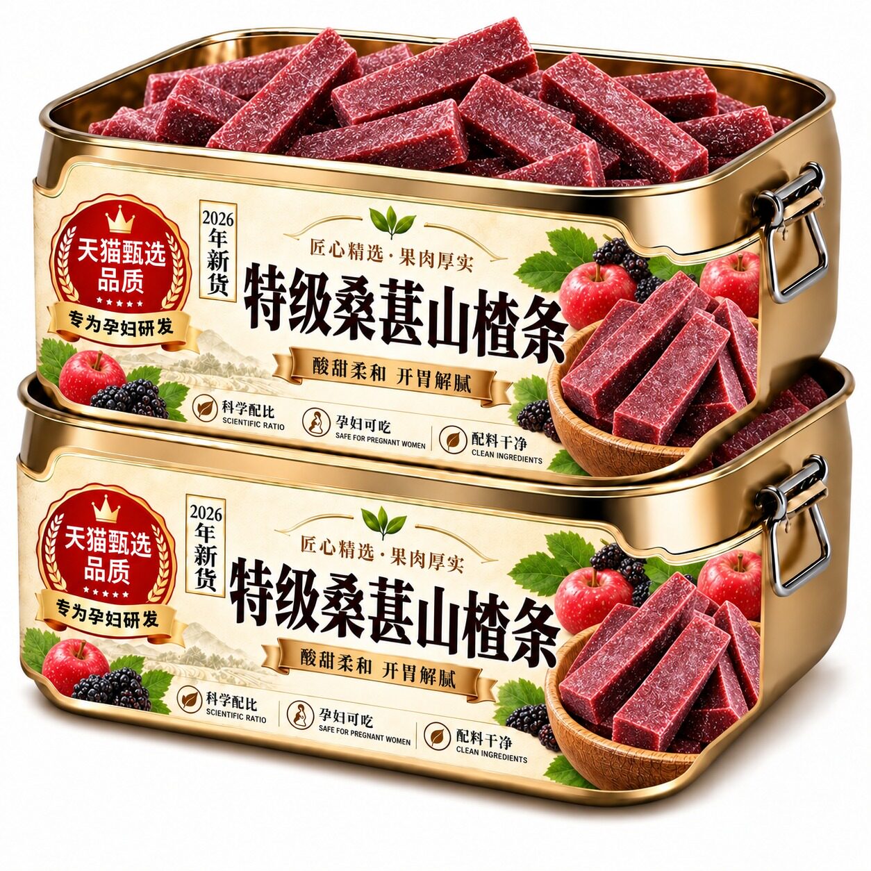 桑葚山楂条零食果脯片干官方旗舰店益生元搭陈皮六物果丹皮纯原味