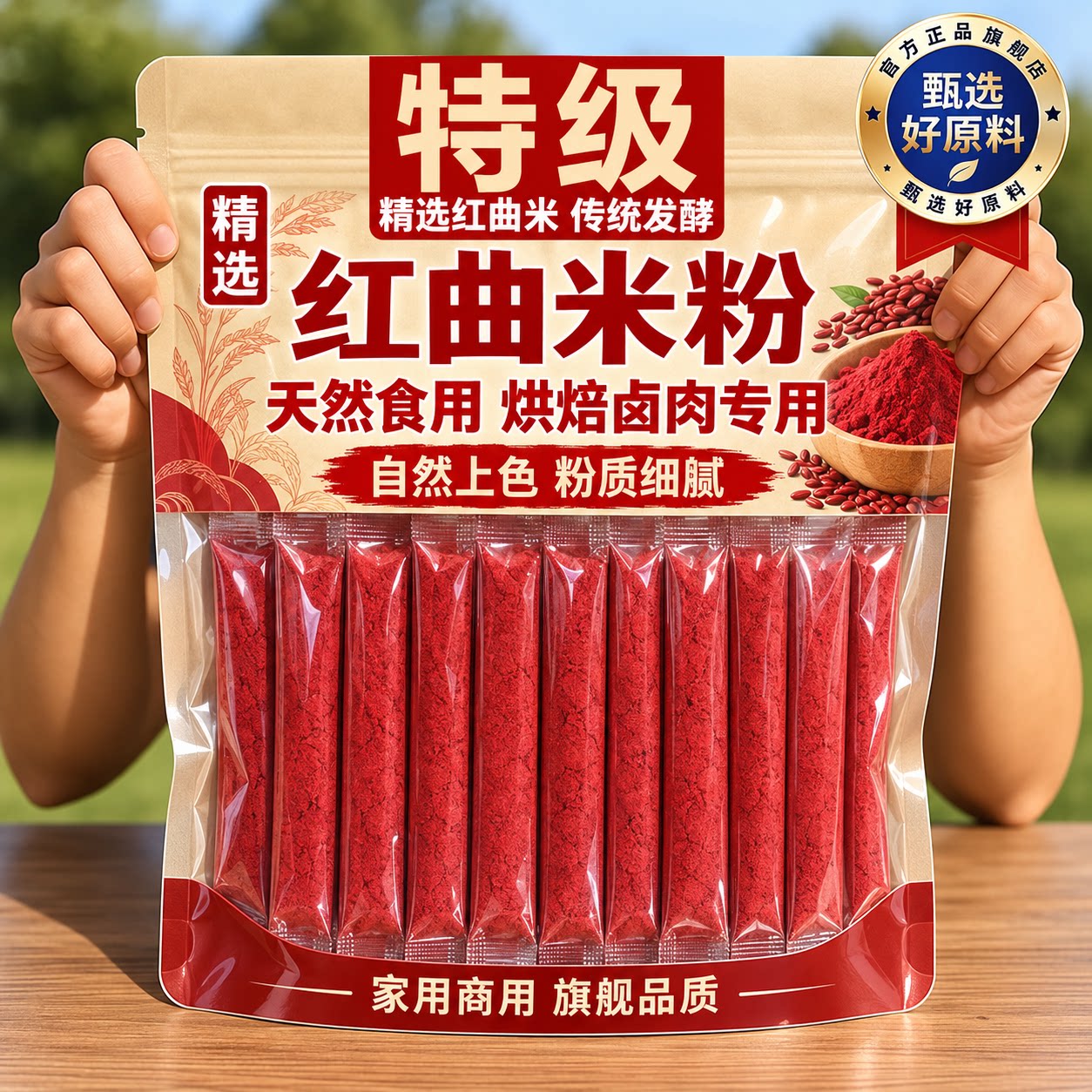 特级天然红曲米粉天然儿童食用特级烘焙卤肉专用红色素商用旗舰店