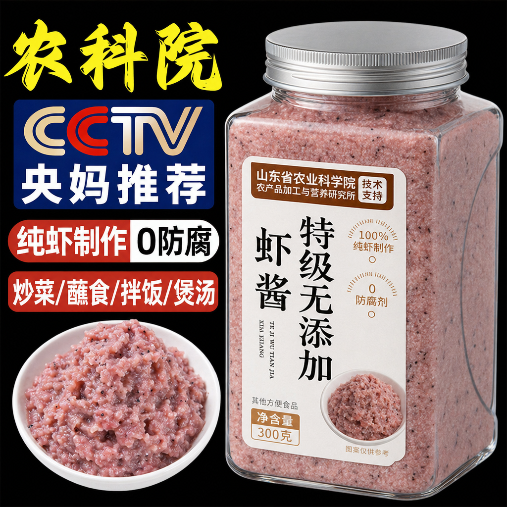 山东虾酱正宗特级无添加官方旗舰店青岛虾怪酱纯肉鲜猛虾酱咸头籽