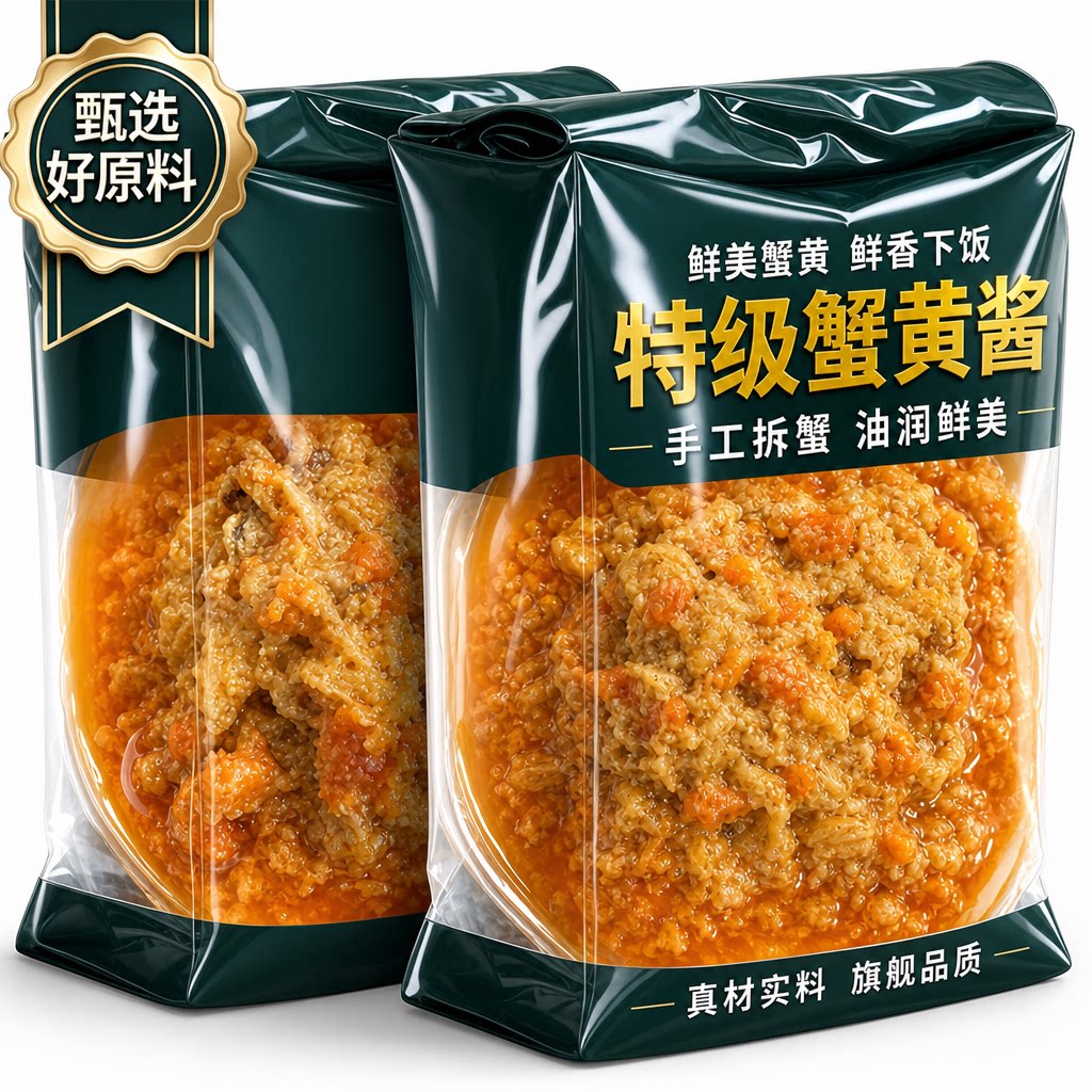 特级纯蟹黄酱官方旗舰店常温拌面拌饭酱秃黄油大闸蟹蟹肉蟹膏蟹黄图片
