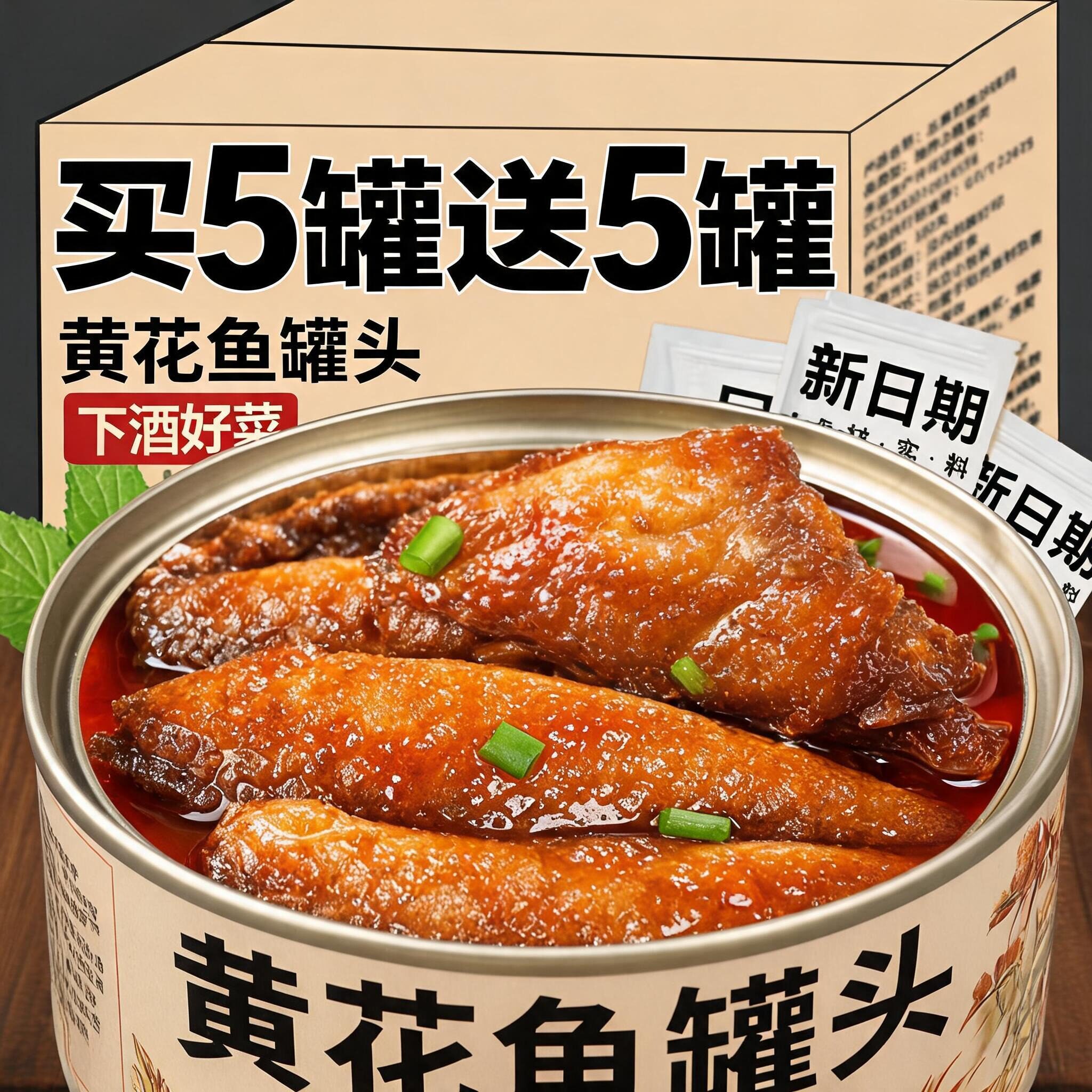 正宗黄花鱼罐头老字号即食官方旗舰店小黄鱼酥罐头小吃零食下酒菜图片