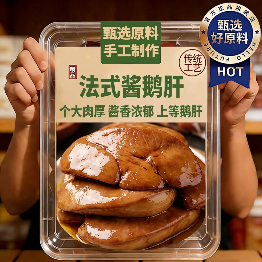 天猫甄选法式酱鹅肝开袋即食五香麻辣华农美食卤味鹅肝下酒菜酱香