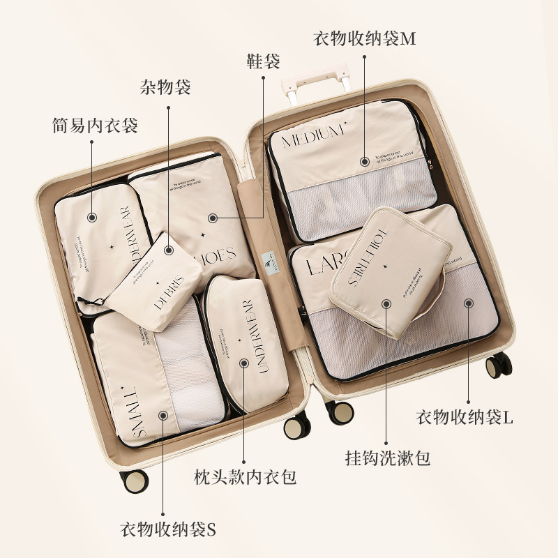 旅行内衣收纳袋行李箱内裤化妆品袜子分装包三合一便携手提防水包