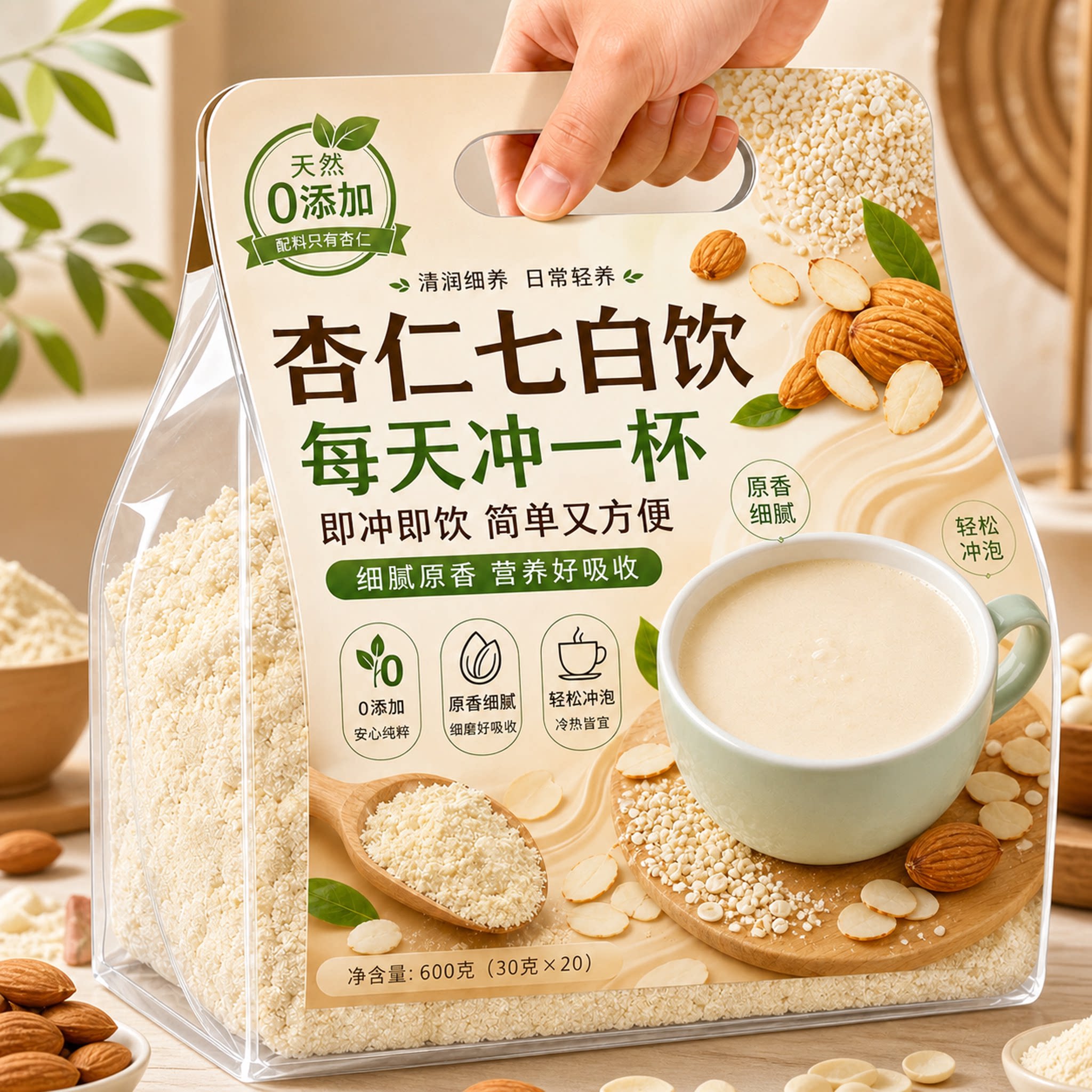 七白饮杏仁七白饮正品官方旗舰店美白养颜营养早餐烘焙代餐冲泡图片