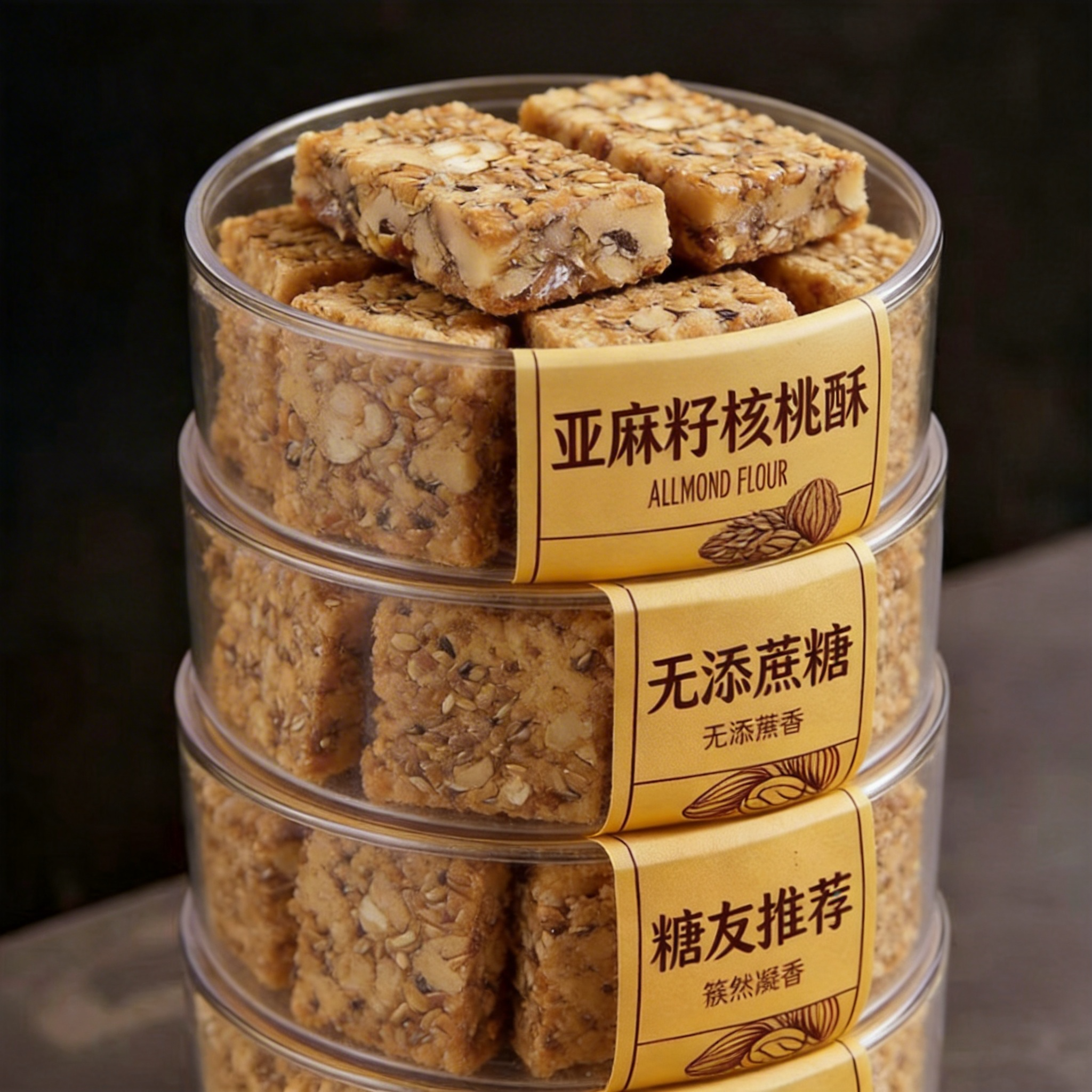 新疆正宗亚麻籽核桃酥无糖官方旗舰店正品尿人专用代餐无添加零食