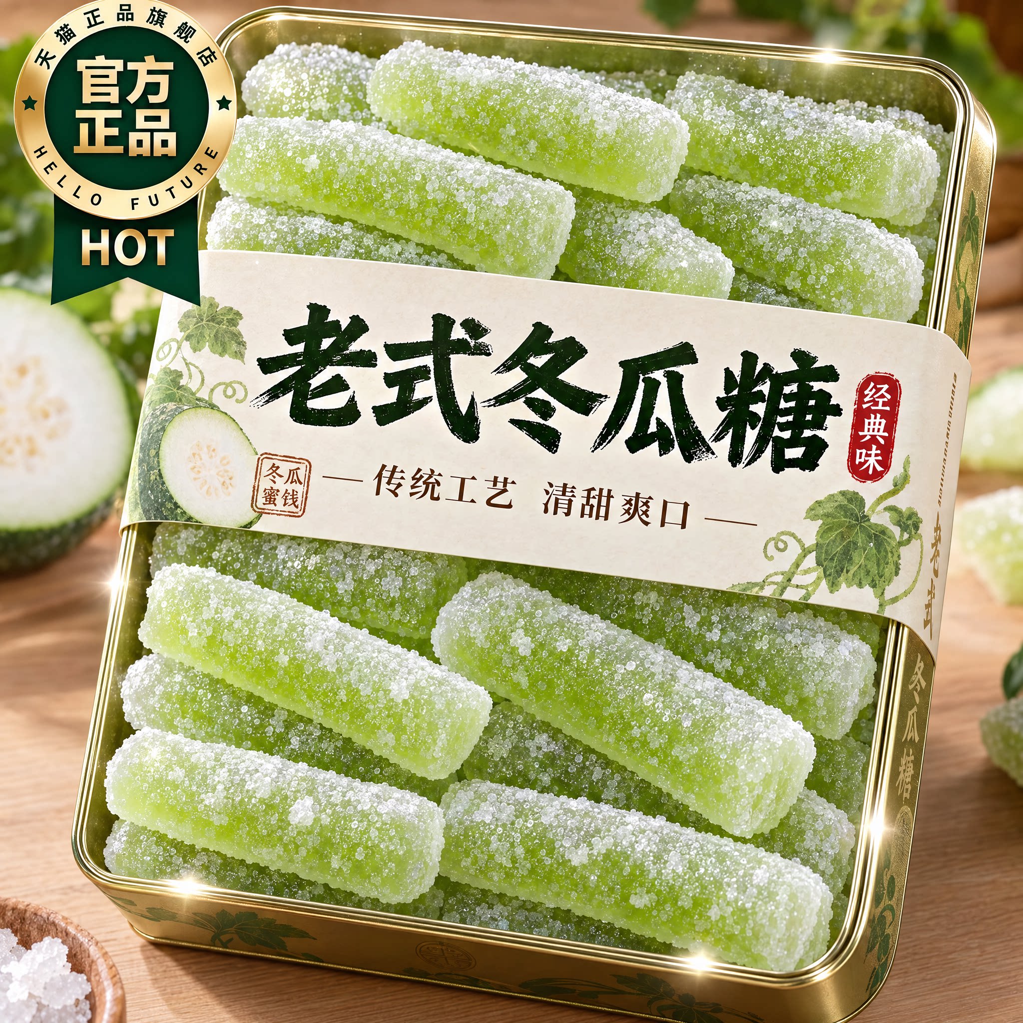 冬瓜糖条500g老式年人甜品营养水果干蜜饯健康宗零食怀旧旗舰店