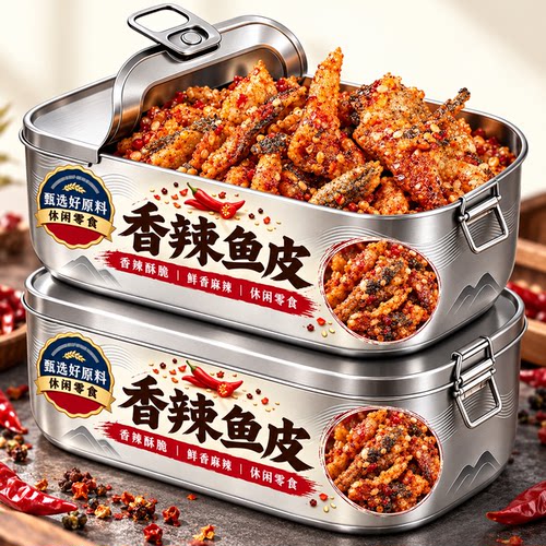 即食香辣鳕鱼皮麻甜辣鱼皮脆零食蜜汁海鲜办公室下酒小吃休闲零食