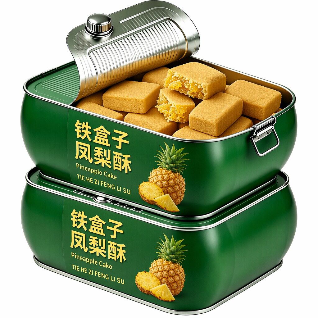 台湾正宗凤梨酥铁盒子包装官方旗舰店正品老式无添加菠萝特色糕点