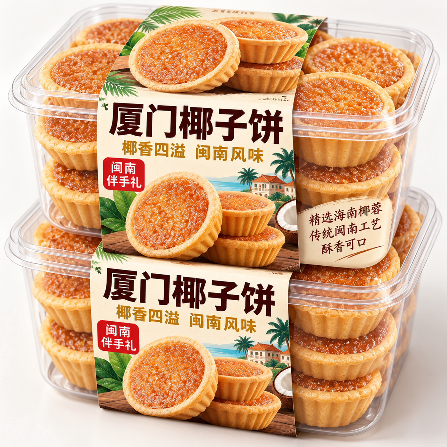 厦门椰子饼芝士黄油味巧克力味椰蓉酥饼干早餐小零食特产官方旗舰
