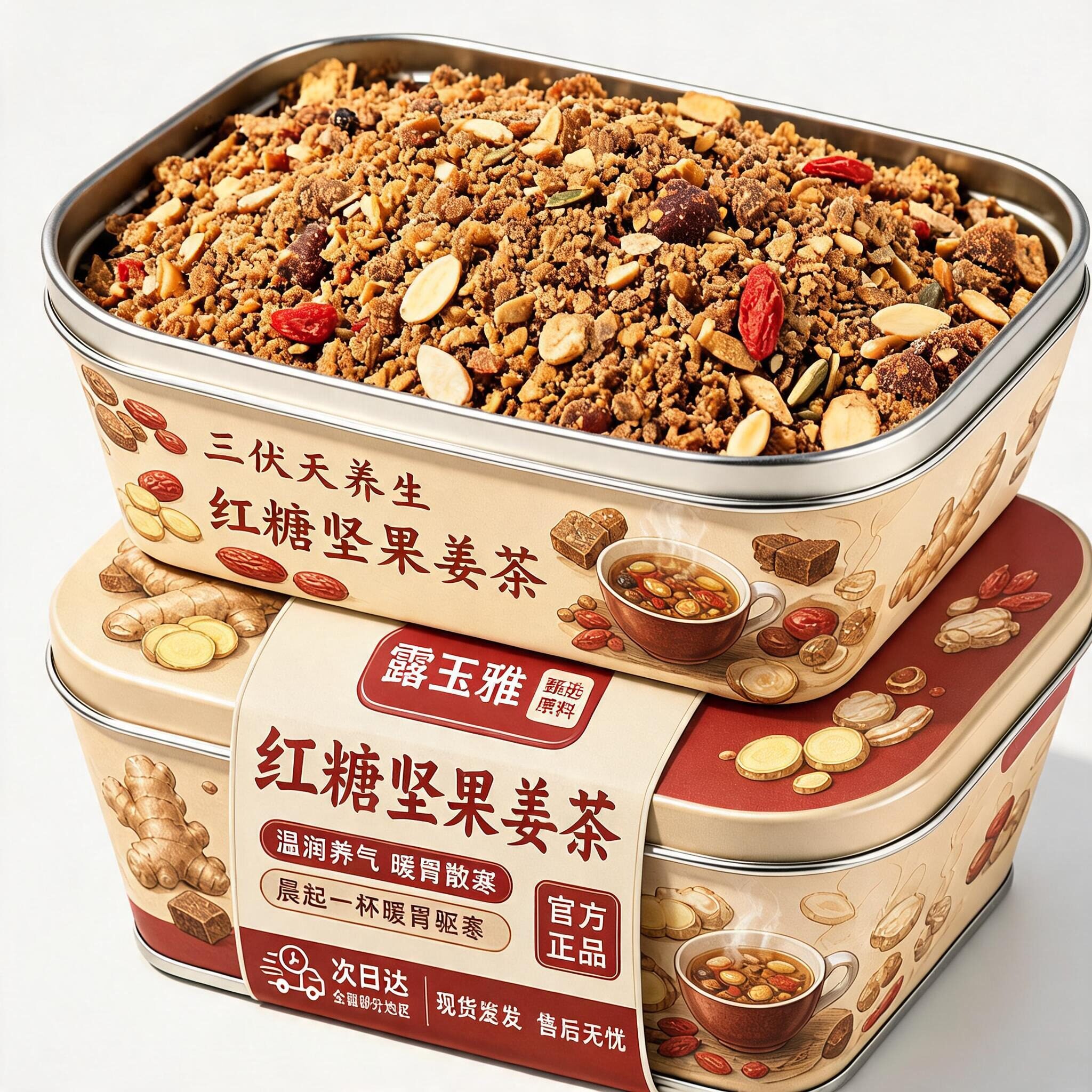 红糖坚果姜茶官方旗舰店正品三伏天养生茶温州特产去寒暖胃核桃