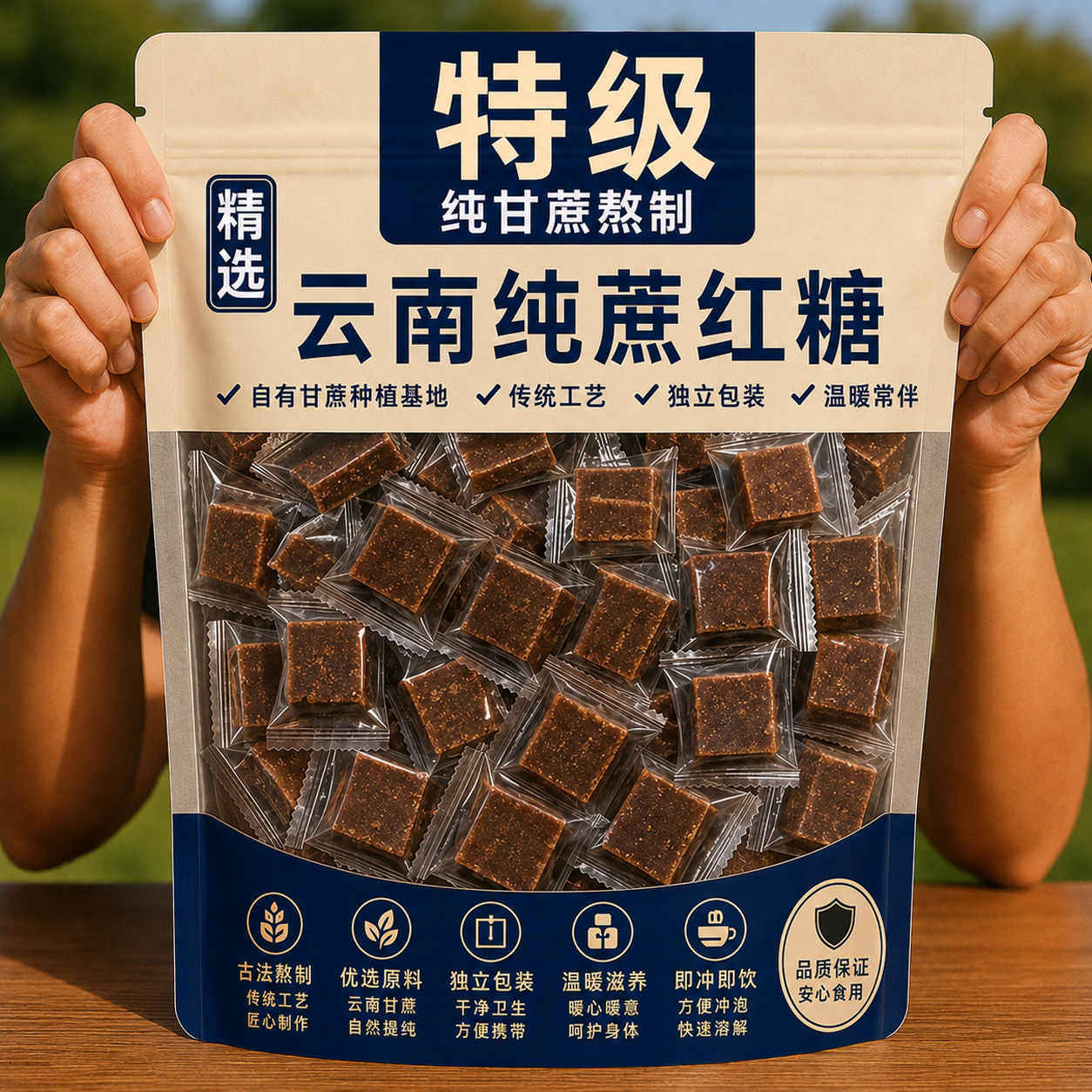 云南古法纯蔗红糖官方旗舰店正品黑红糖块甘蔗大姨妈孕妇产后月子