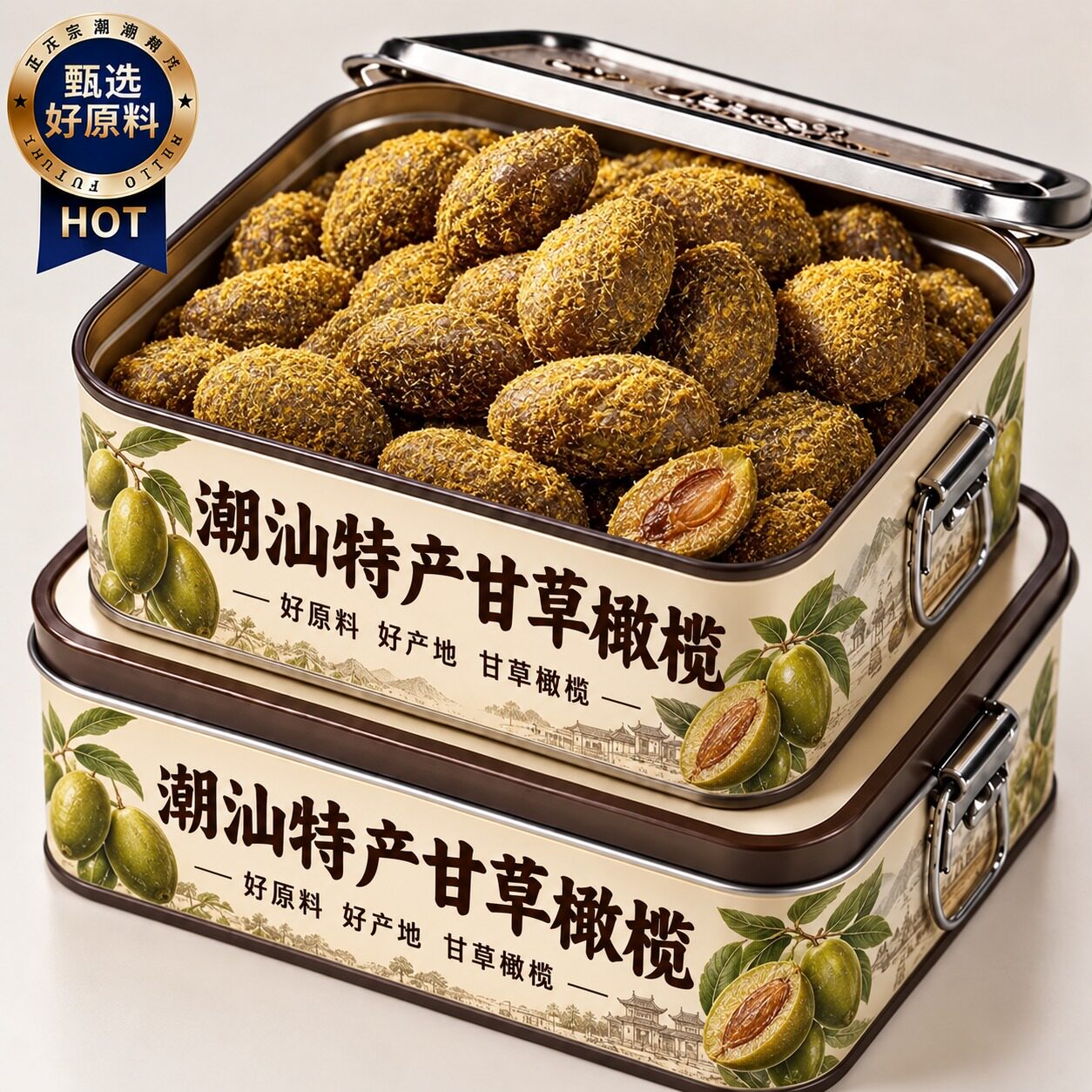 甘草橄榄广东潮汕特产新鲜九制蜜饯优质官方大果无糖精正宗旗舰店