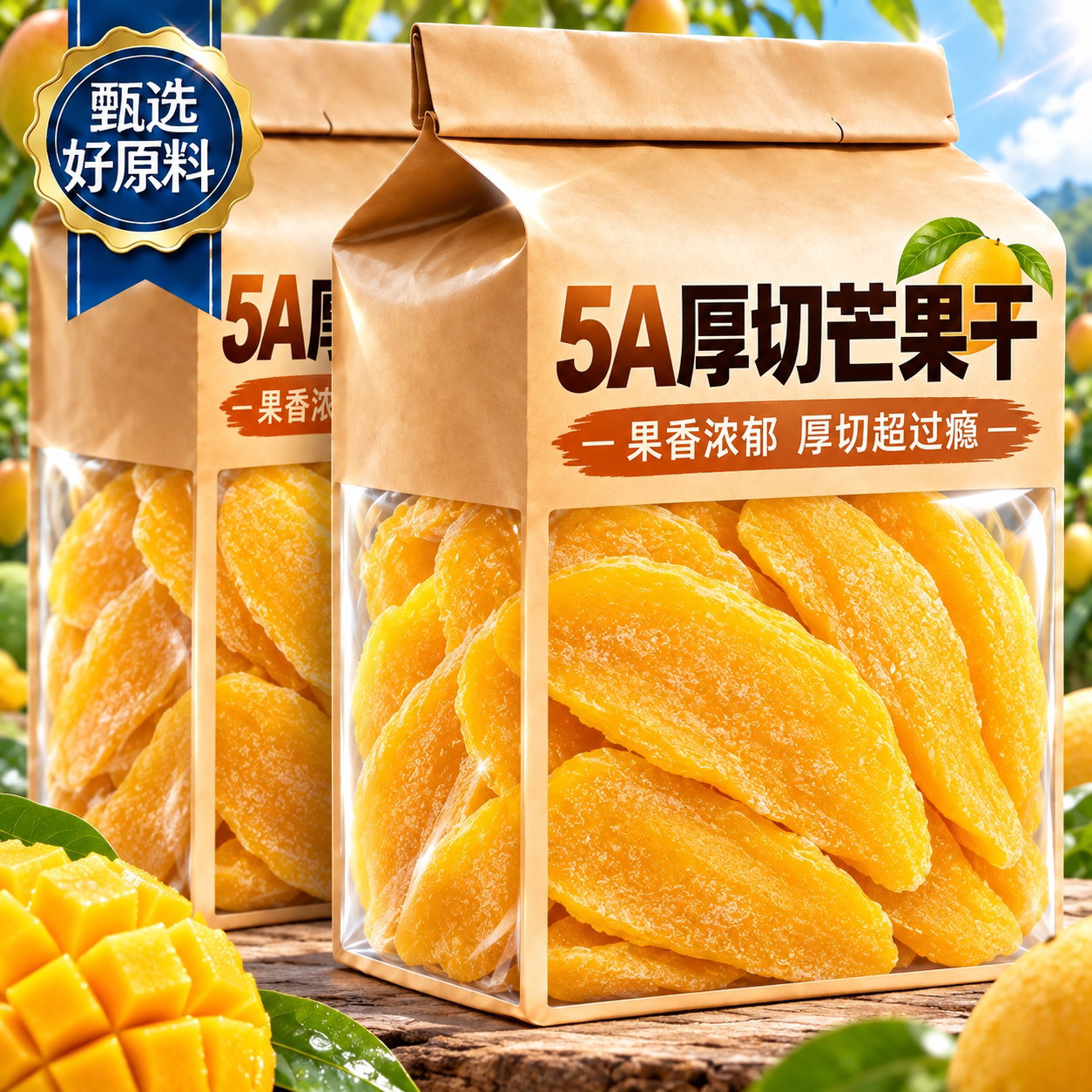 芒果干厚切精选大片鲜芒26新货香甜软糯网红同款解馋零食蜜饯果干