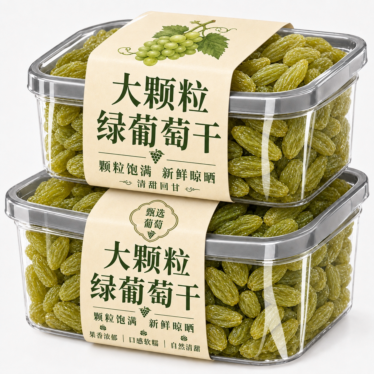 新疆绿香妃葡萄干特级2026年新货超大无糖免洗无沙官方旗舰店