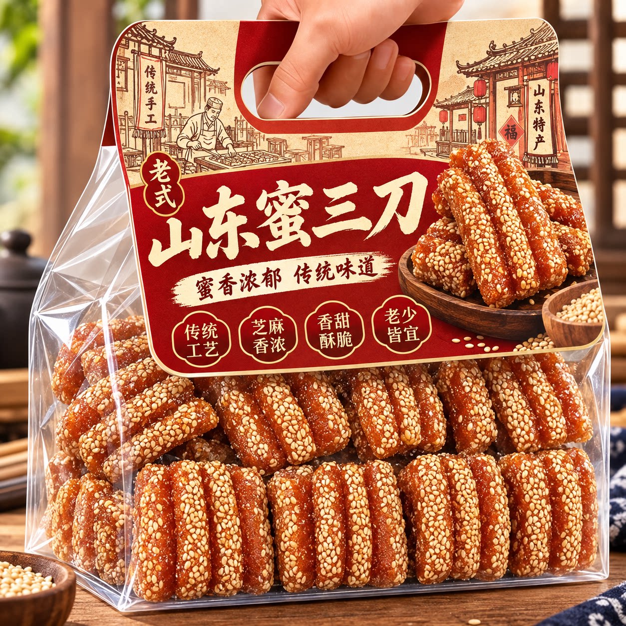 山东特产蜜三刀官方旗舰店老式传统果子糕点心健康零食品小吃休闲