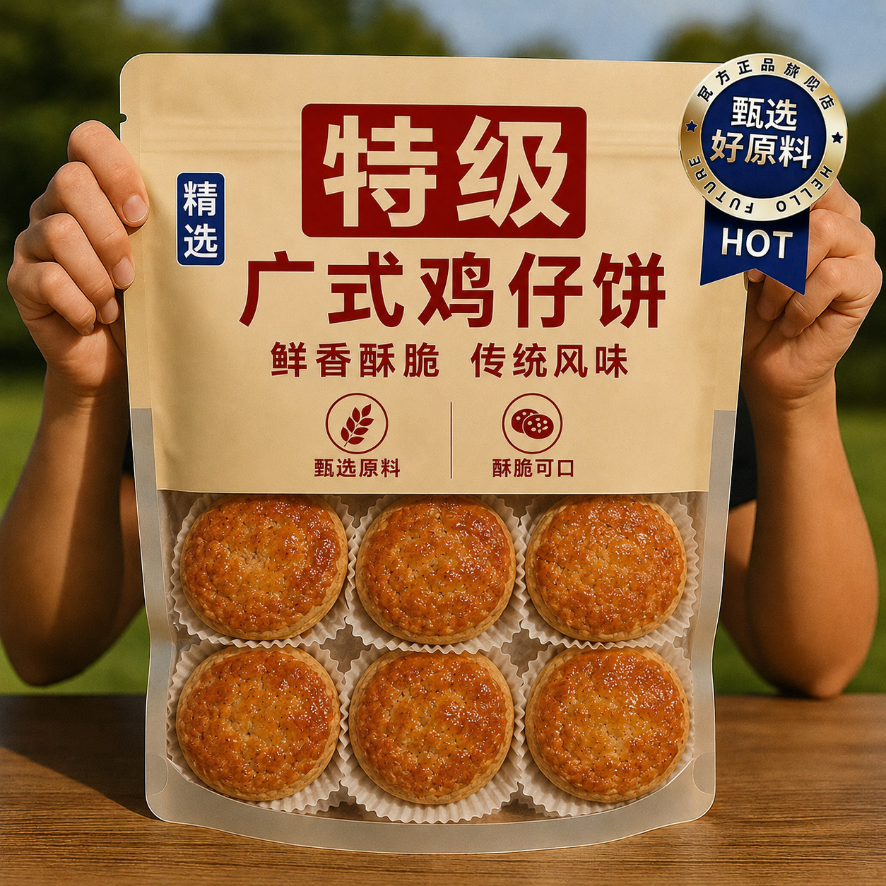广州鸡仔饼正宗广东特产老字号港式小吃传统点心零食饼干美食糕点