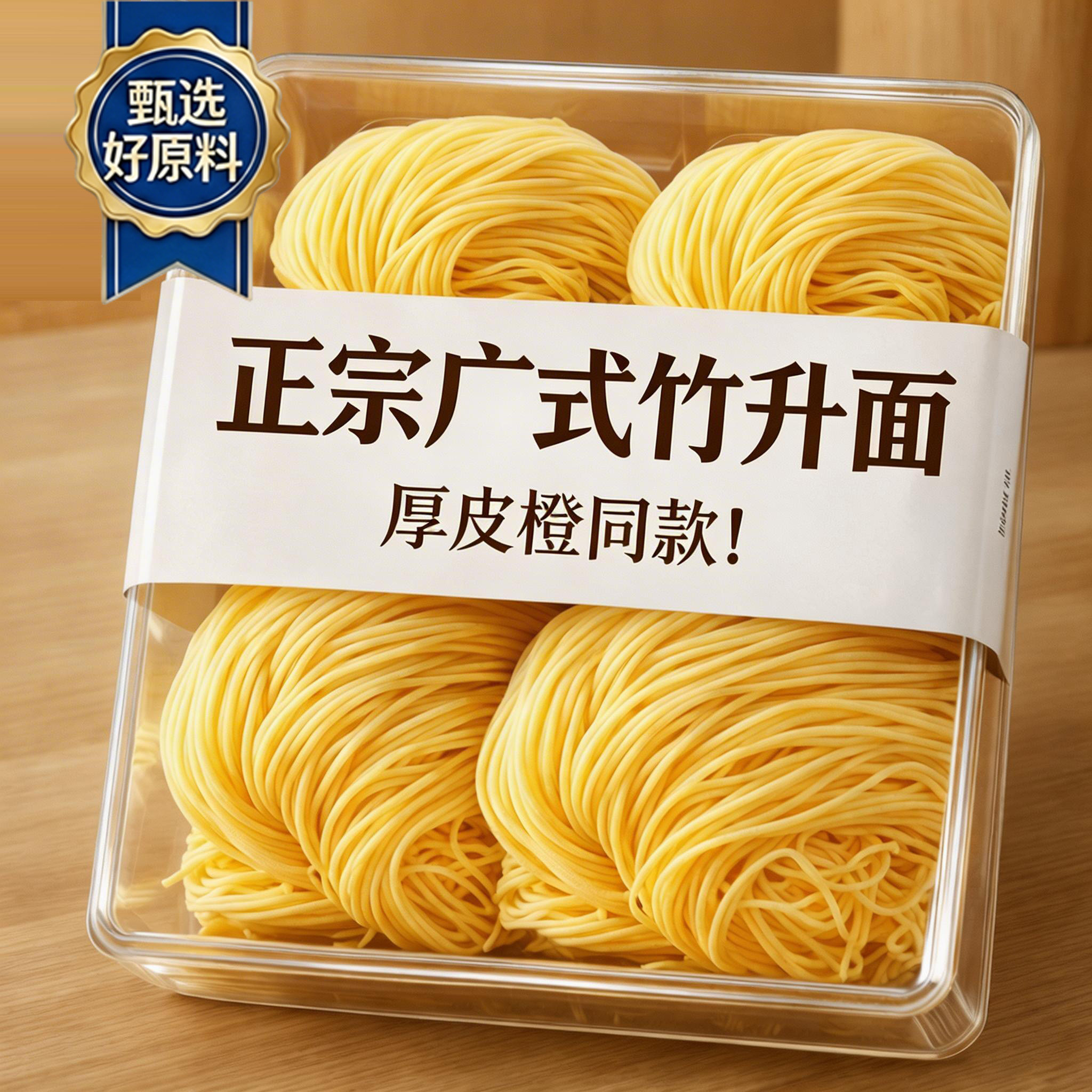 正宗广东竹升面官方旗舰店无添加广州老字号云吞面非油炸独立包装图片