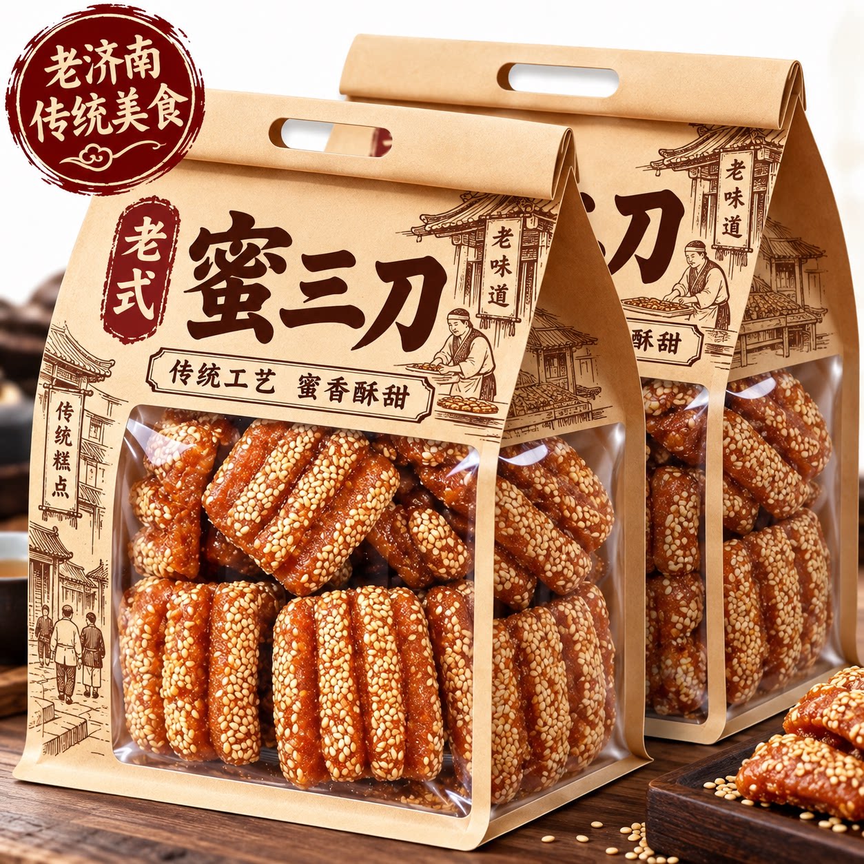 山东特产蜜三刀官方旗舰店老式传统果子糕点心健康零食品小吃休闲