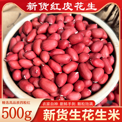 东北特产有机红衣花生米生新货补血农家高产种红皮花生官方旗舰店