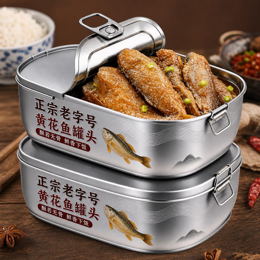 正宗黄花鱼罐头官方旗舰店无添加剂老字号即食黄鱼酥鱼零食下酒菜