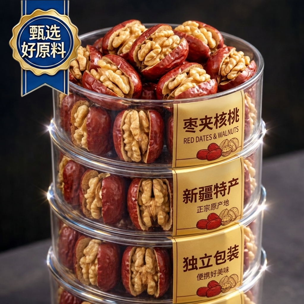 正宗新疆枣夹核桃单独包装官方旗舰店孕妇无添加零食正品特产果干