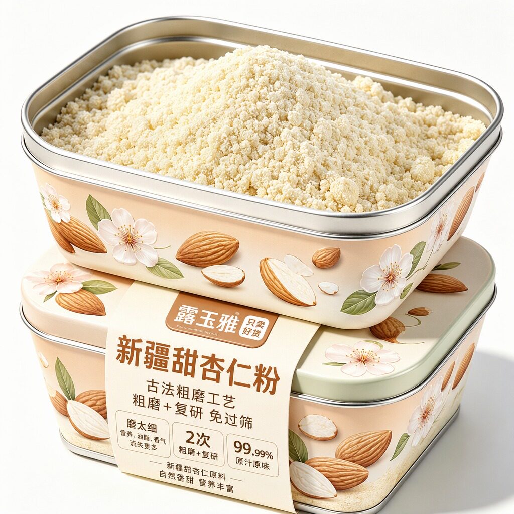 新疆甜杏仁粉官方旗舰店古法炮制烘焙专用生原味无添加纯天然现磨图片