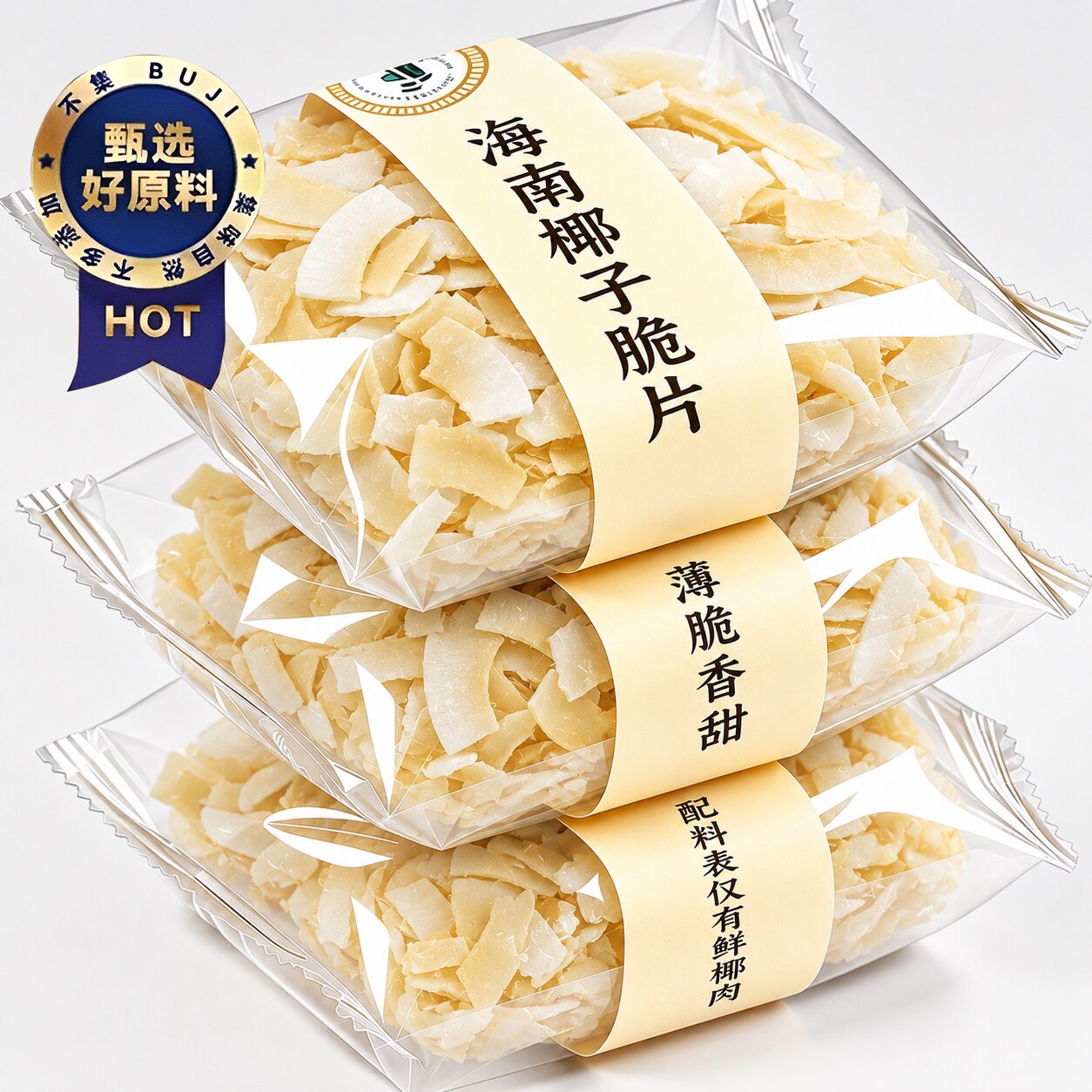 海南特产椰子脆片商用官方旗舰店无糖烤椰片椰子角休闲小吃零食