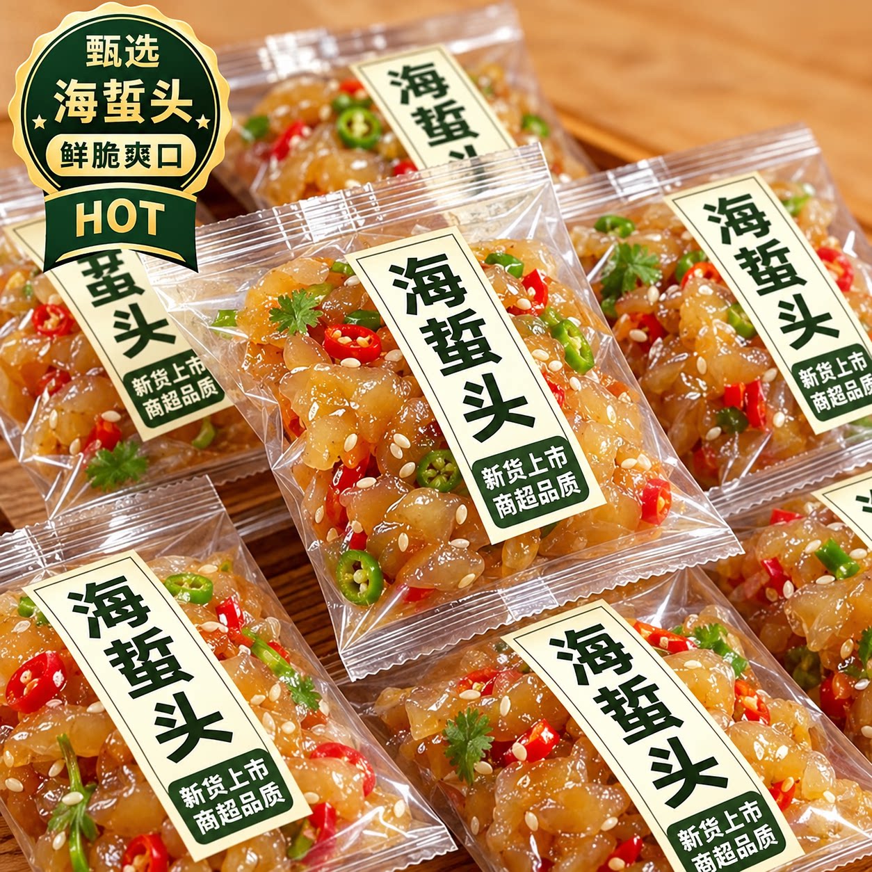 特级野生海蜇头即食凉拌官方旗舰店开袋即食海蜇丝海蜇皮酸辣好吃