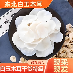 正宗长白山野生白玉木耳官方旗舰店白玉木耳干货特级东北特产小碗