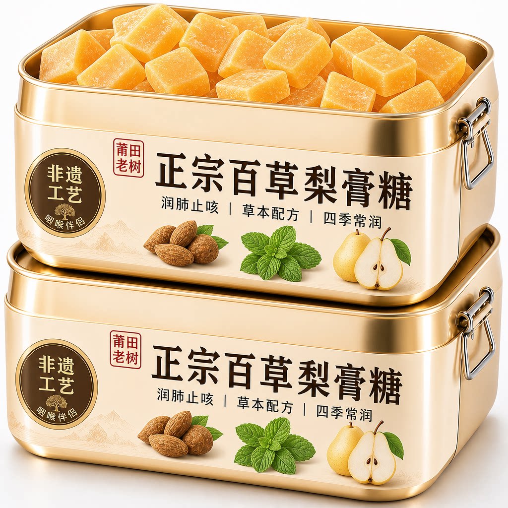 正宗百草梨膏糖官方旗舰店正品化痰止咳润肺传统手工秋梨膏润喉糖