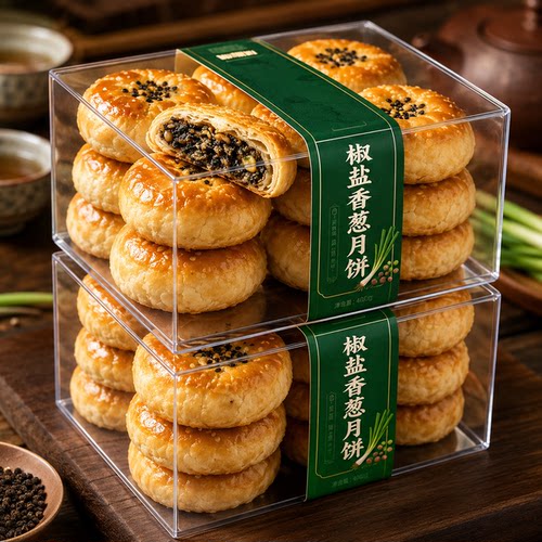 宁海正宗椒盐香葱月饼苏式老式月饼官方旗舰店酥皮椒盐月饼中秋节