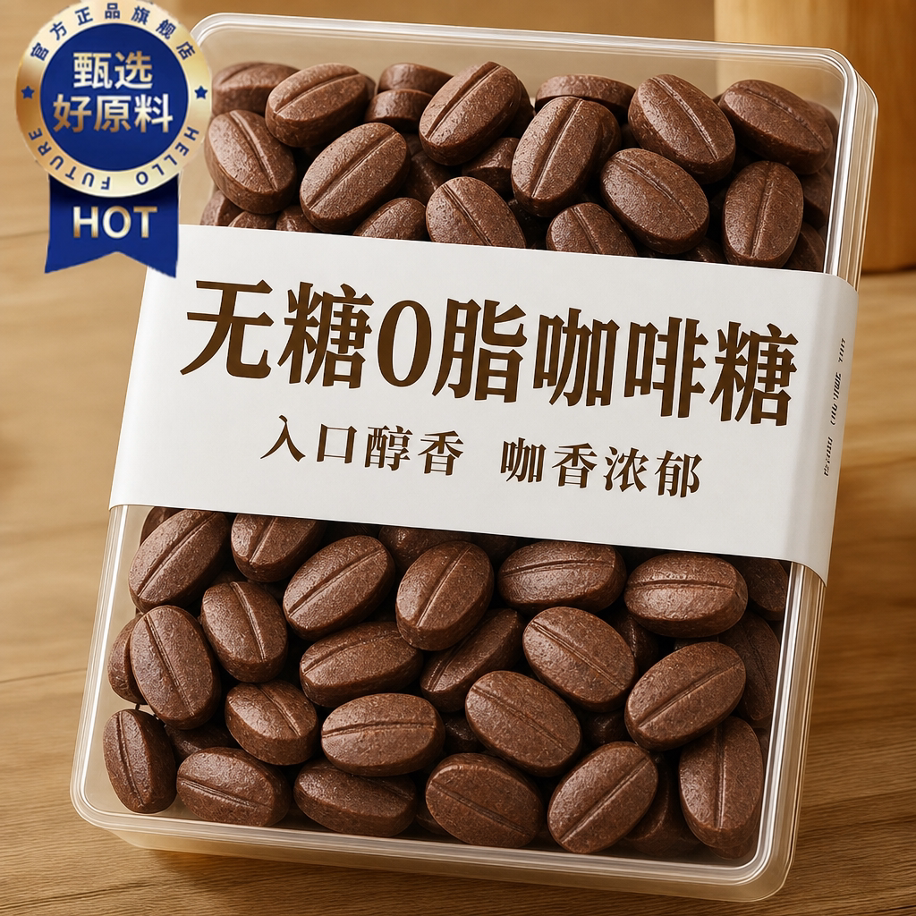 无糖咖啡糖0脂原装进口正品官方旗舰店浓香提神清凉木糖醇嚼着吃