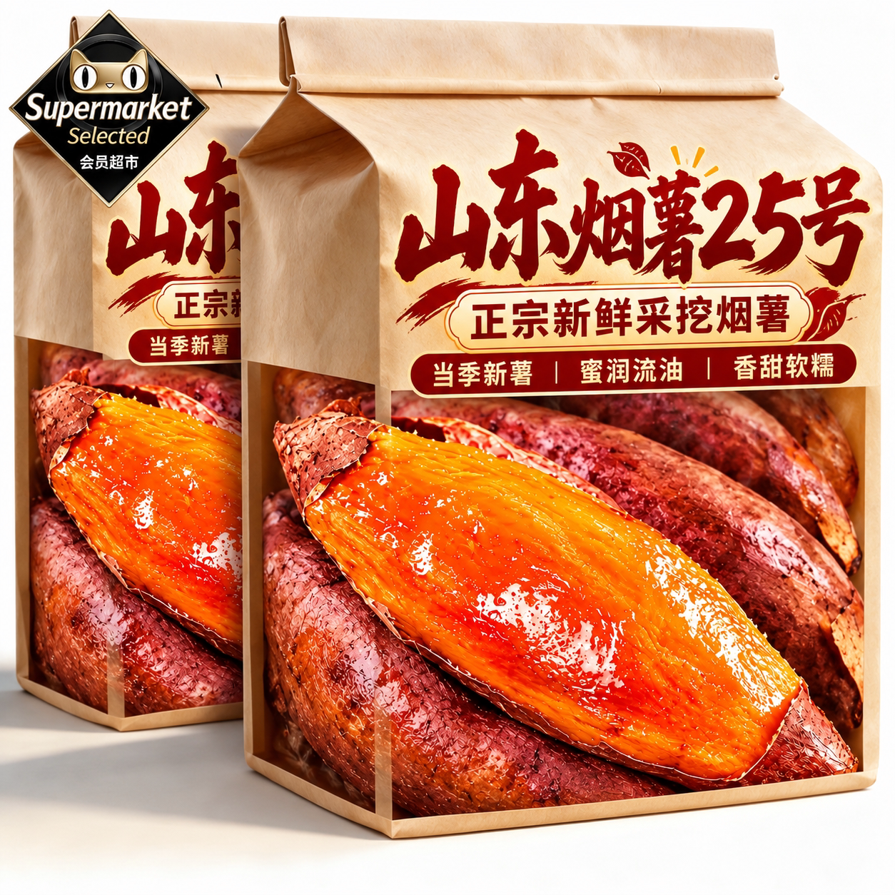 山东烟薯25号红薯蜜薯糖心红薯官方旗舰店沙地甜番薯流油烤地瓜